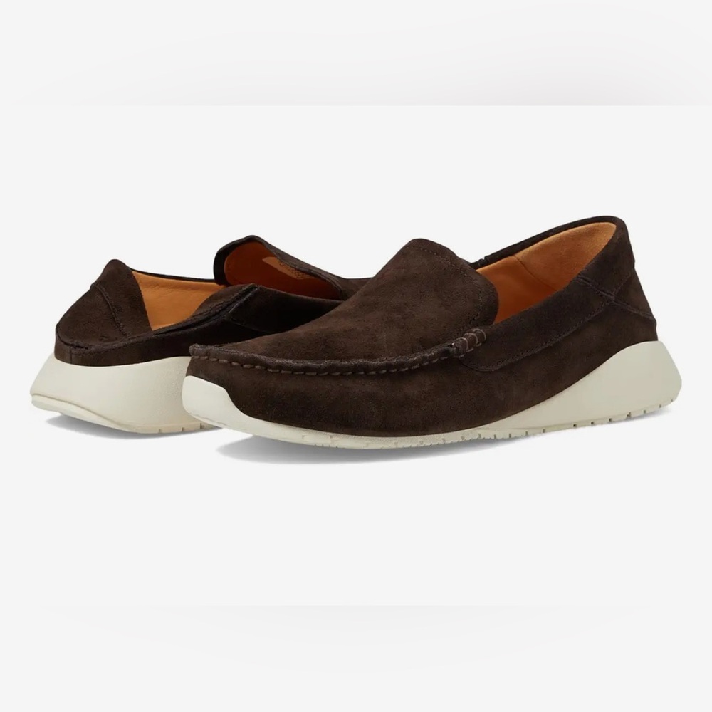 OluKai Men's Dark Brown Leather Slip On Ka'A Loafers Shoes 9.5